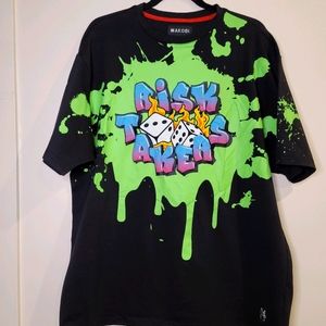 MAKOBI embroidered risk  taker T-shirt siz…
